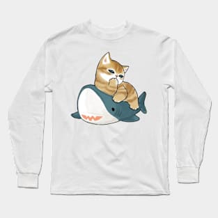 cat and shark Long Sleeve T-Shirt